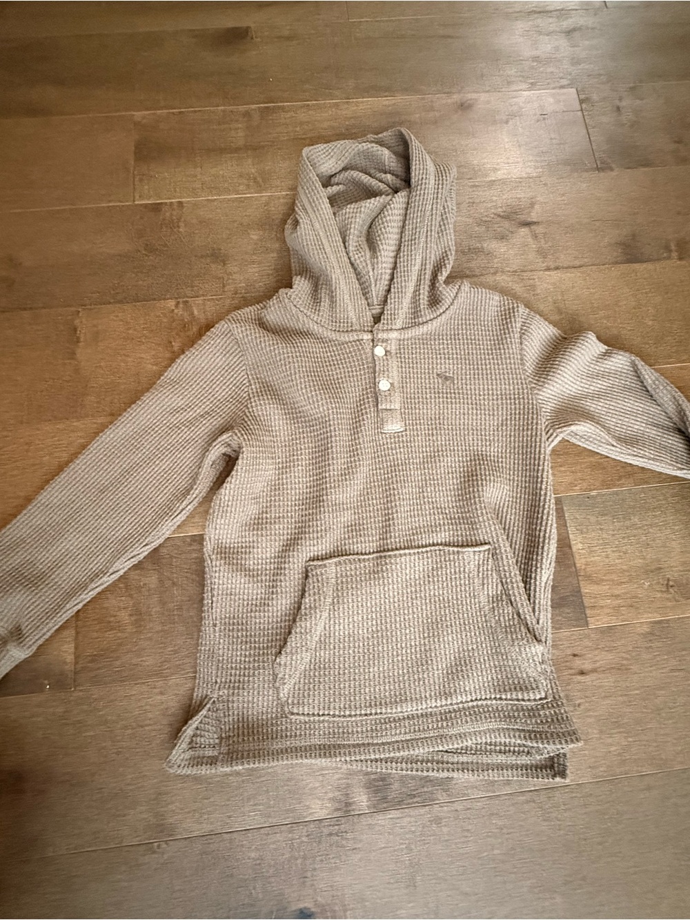 abercrombie kids Tan Waffle-Knit Hoodie